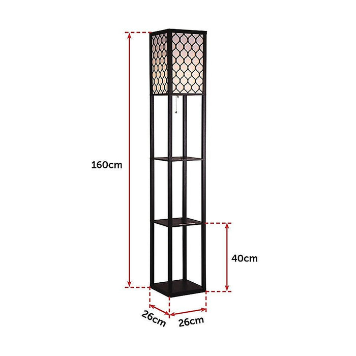 Shelf Floor Lamp - Shade Diffused Light Source with Open-Box Shelves -Home Living Store - -  