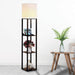 Shelf Floor Lamp - Shade Diffused Light Source with Open-Box Shelves -Home Living Store - -  
