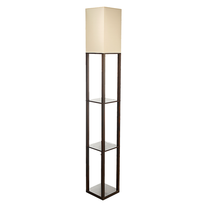 Shelf Floor Lamp - Shade Diffused Light Source with Open-Box Shelves -Home Living Store - -  
