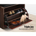 Shoe Bench Shoe Cabinet 15 Pairs Walnut Kyla -Home Living Store - -  