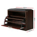 Shoe Bench Shoe Cabinet 15 Pairs Walnut Kyla -Home Living Store - -  