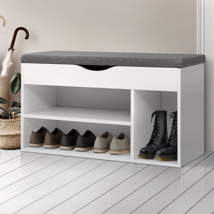 Shoe Cabinet Bench Shoes Organizer Storage Rack Shelf White Cupboard Box -Home Living Store - -  