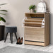 Shoe Cabinet Shoes Storage Rack 24 Pairs Organizer Shelf Cupboard Oak -Home Living Store - -  