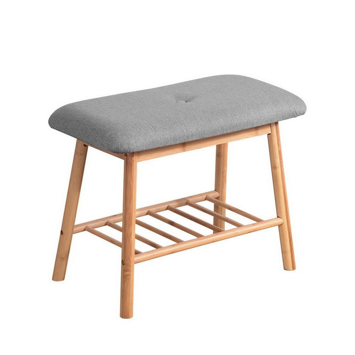 Shoe Rack Seat Bench Chair Shelf Organisers Bamboo Grey Home Living Store