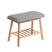 Shoe Rack Seat Bench Chair Shelf Organisers Bamboo Grey -Home Living Store - -  