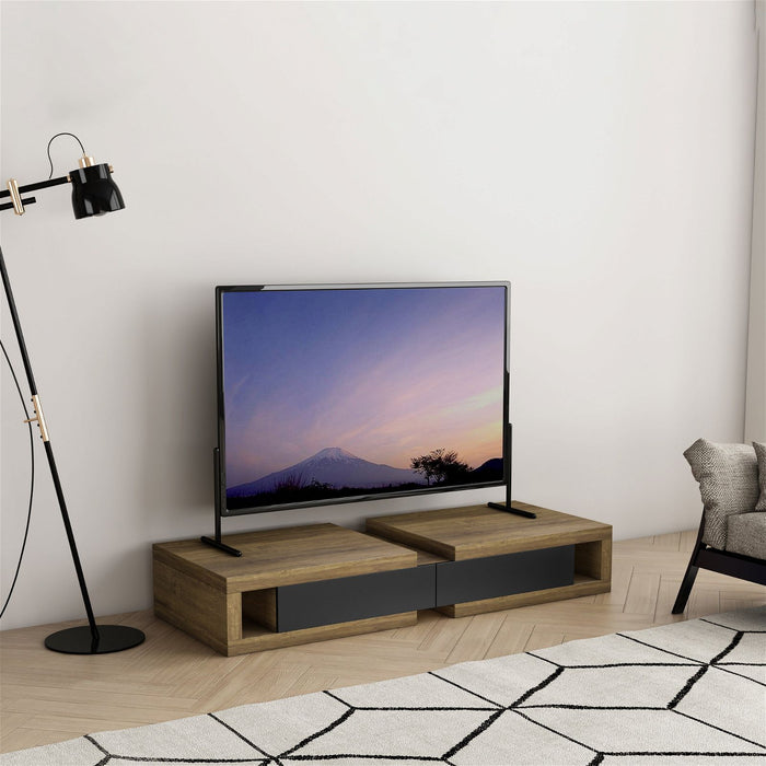 Split Expandable TV Cabinet 250cm Dark Oak by Tauris™ -Home Living Store - -  