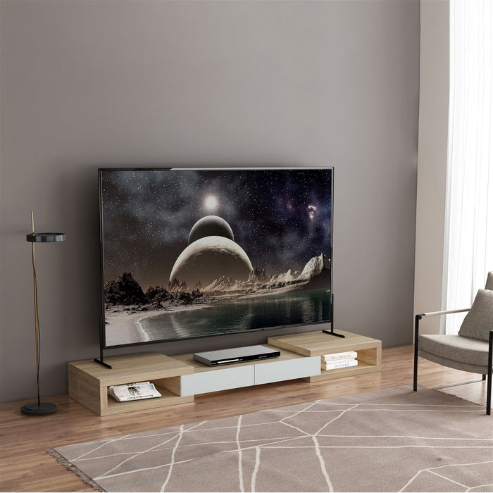 Split Expandable TV Cabinet 250cm Light Oak by Tauris™ -Home Living Store - -  