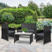 Gardeon Rattan Furniture Outdoor Lounge Setting Wicker Dining Set w/Storage Cover Black -Home Living Store - -  