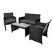Gardeon Rattan Furniture Outdoor Lounge Setting Wicker Dining Set w/Storage Cover Black -Home Living Store - -  