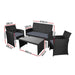 Gardeon Rattan Furniture Outdoor Lounge Setting Wicker Dining Set w/Storage Cover Black -Home Living Store - -  