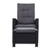 Sun lounge Recliner Chair Wicker Lounger Sofa Day Bed Outdoor Furniture Patio Garden Cushion Ottoman Black Gardeon -Home Living Store - -  