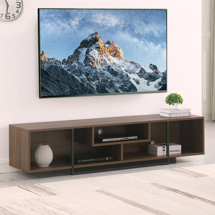 Vader 1800 Dark Oak, Open style Entertainment Unit, TV Cabinet by Tauris™