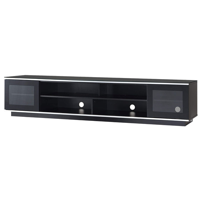 Tauris Diablo 210cm, Entertainment Unit, Tempered Glass, Black TV Cabinet -Home Living Store - -  