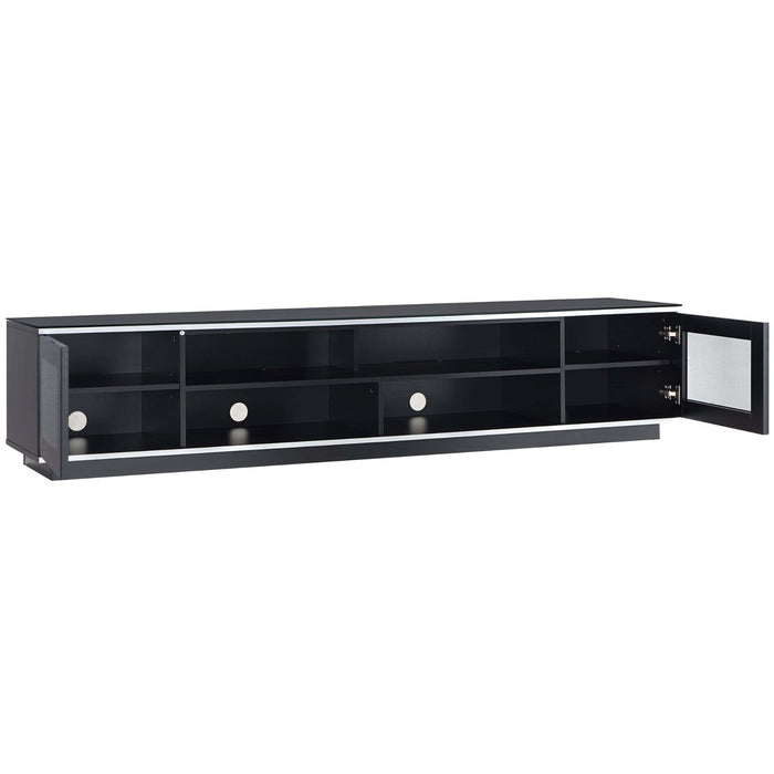 Tauris Diablo 210cm, Entertainment Unit, Tempered Glass, Black TV Cabinet -Home Living Store - -  