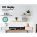 Three Piece Wall Floating Shelf Set DIY Mount Storage Book Display Rack Oak -Home Living Store - -  