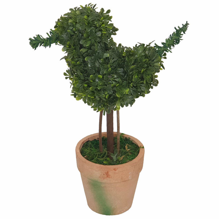 Topiary Duck 21cm Artificial Plant In Terracotta-Look Pot by Criterion -Home Living Store - -  