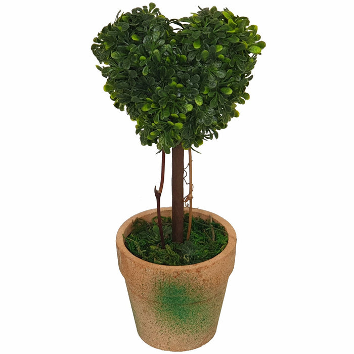 Topiary Heart 21cm Artificial Plant  In Terracotta-Look Pot by Criterion -Home Living Store - -  