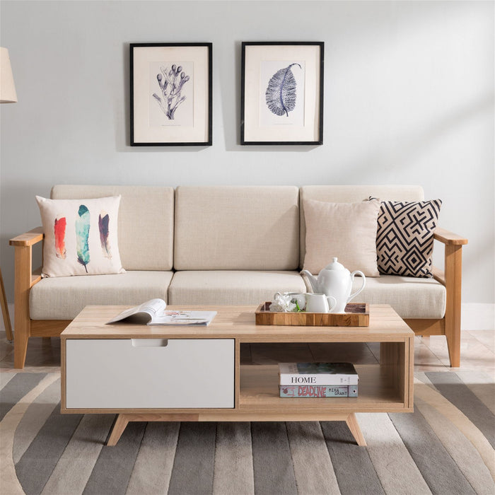 Tuscany Coffee Table 1200mm Oak White by Criterion -Home Living Store - -  