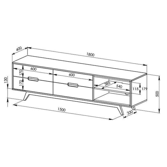 Tuscany Entertainment Unit 1800mm Oak White by Criterion - Home Living Store - Entertainment Unit