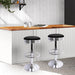 Two Backless PU Leather Bar Stools - Black and Chrome -Home Living Store - -  