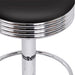 Two Backless PU Leather Bar Stools - Black and Chrome -Home Living Store - -  