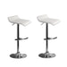 Two Bar Stools Adjustable Gas Lift Chairs White -Home Living Store - -  