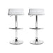 Two Bar Stools Adjustable Gas Lift Chairs White -Home Living Store - -  