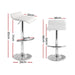 Two Bar Stools Adjustable Gas Lift Chairs White -Home Living Store - -  