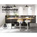 Two Bar Stools Adjustable Leather Padded White -Home Living Store - -  