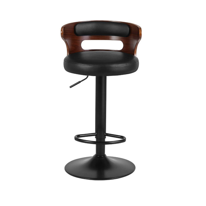 Two Bar Stools Gas Lift Faux Leather -Home Living Store - -  
