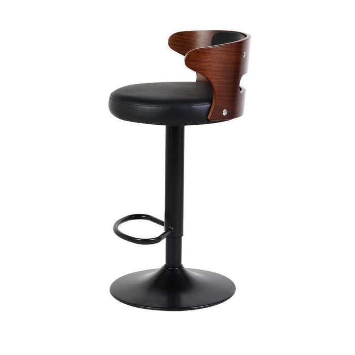 Two Bar Stools Gas Lift Faux Leather -Home Living Store - -  