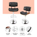 Two Bar Stools Gas Lift Leather Black -Home Living Store - -  