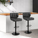Two Bar Stools Gas Lift Leather Padded Grey -Home Living Store - -  