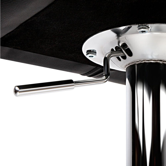 Two Bar Stools Gas Lift Leather Padded Stool Black -Home Living Store - -  