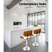 Two Bar Stools Gas Lift Leather White -Home Living Store - -  