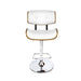 Two Bar Stools Gas Lift Leather White -Home Living Store - -  