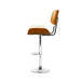 Two Bar Stools Gas Lift Leather White -Home Living Store - -  