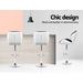Two Bar Stools Gas Lift Padded Leather Black & White -Home Living Store - -  