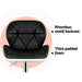 Two Bar Stools Gas Lift Padded Leather Black & White -Home Living Store - -  