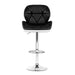 Two Bar Stools Gas Lift Padded Leather Black & White -Home Living Store - -  