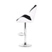 Two Bar Stools Gas Lift Padded Leather Black & White -Home Living Store - -  