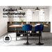 Two Bar Stools Gas Lift Velvet Blue -Home Living Store - -  