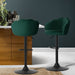 Two Bar Stools Gas Lift Velvet Green -Home Living Store - -  