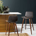 Two Bar Stools Kitchen Counter Barstools Leather Wooden Chairs -Home Living Store - -  