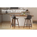 Two Bar Stools Kitchen Counter Barstools Leather Wooden Chairs -Home Living Store - -  