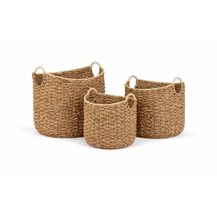 ASTER Set of 3 Woven Baskets – Handmade Natural Décor Storage