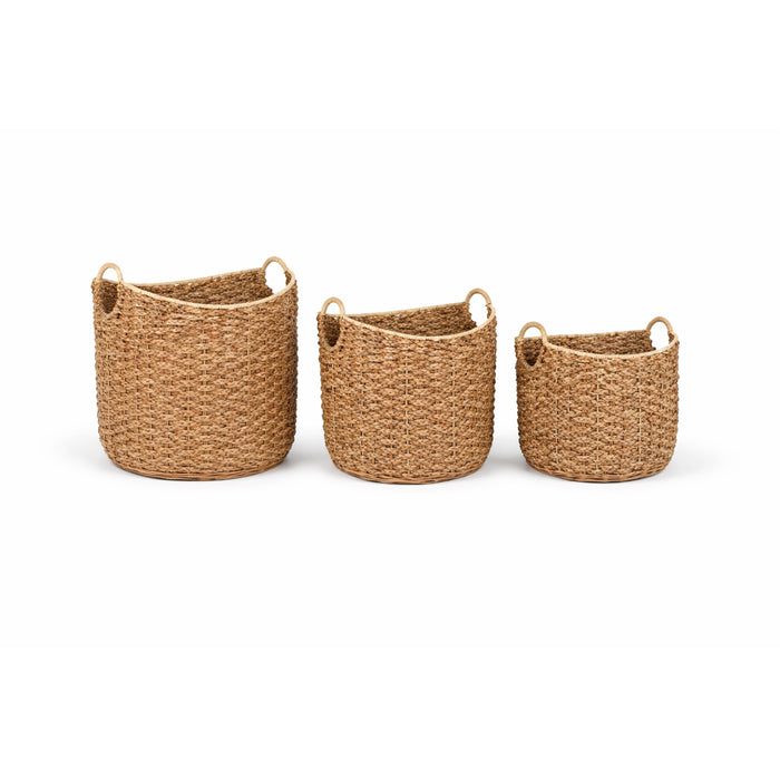 ASTER Set of 3 Woven Baskets – Handmade Natural Décor Storage