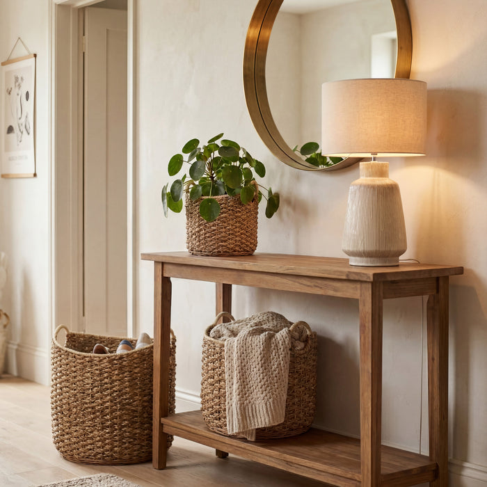 ASTER Set of 3 Woven Baskets – Handmade Natural Décor Storage