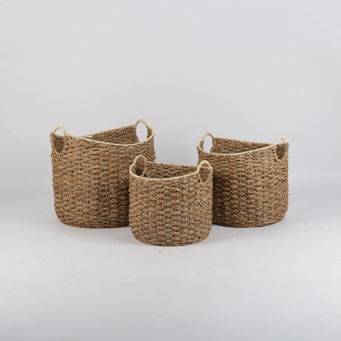 ASTER Set of 3 Woven Baskets – Handmade Natural Décor Storage