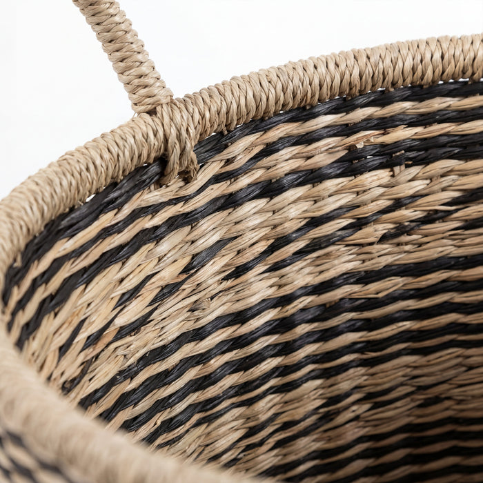 POPPY Set of 3 Seagrass Woven Baskets – Handmade Natural Décor Storage